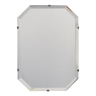 1930s Petite Art Deco Beveled Mirror For Sale