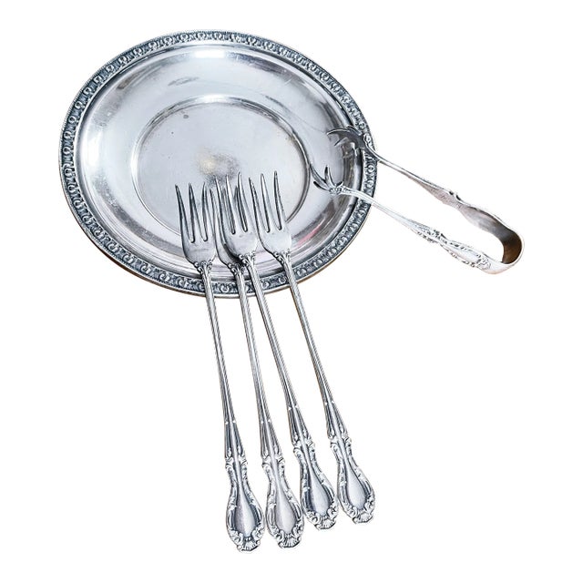 1920s Silver Plated Serving Set From the Barclay Hotel Nyc- Set of 6 For Sale