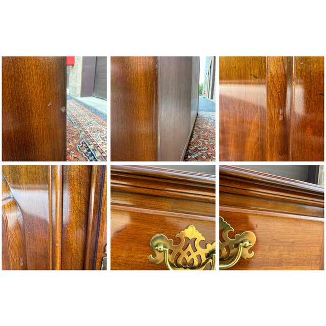 1980s Knob Creek / Ethan Allen Traditional Georgian Solid Cherry 4 Door 6 Drawer Buffet or Sideboard (31-6311) For Sale - Image 15 of 16