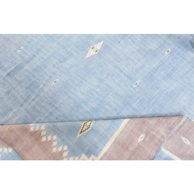 Mid-Century Modern Doris Leslie Blau Vintage Indian Dhurrie Rug For Sale - Image 3 of 9