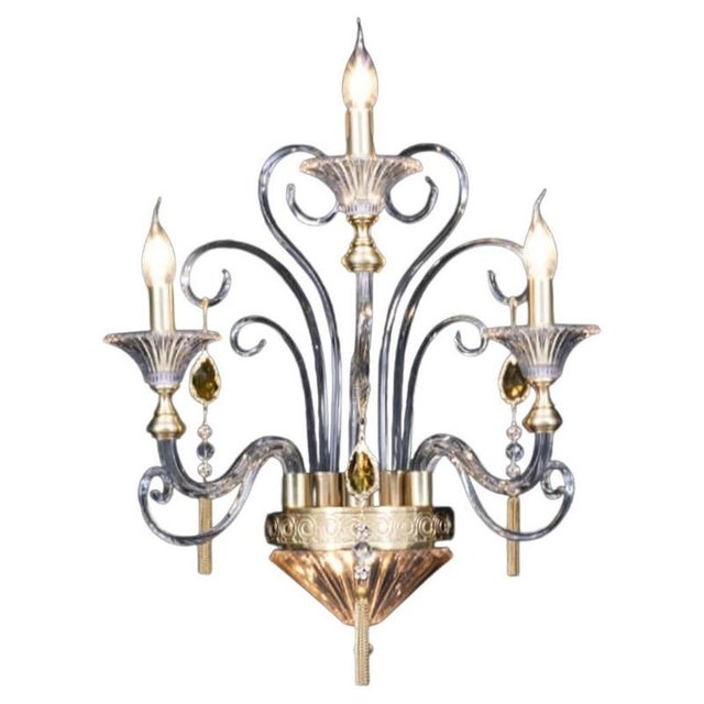 Gold Collection Dubai Wall Lamp in Metal and Crystal by Jago For Sale - Image 8 of 8
