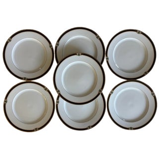 Set of 7 Strasbourg Dinner Plates by Royal Sheffield Porcelain For Sale