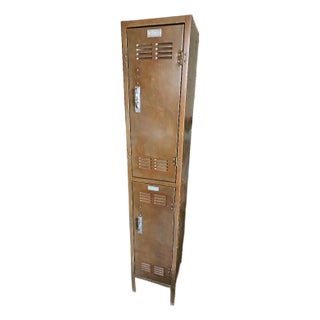 1970s Vintage 2 Door Unit Locker in Patina Finish For Sale