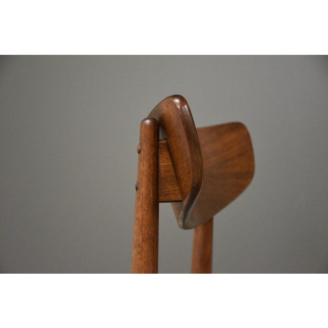 Mid 20th Century Walnut Blue Mid Century Modern Dining Chairs - Set of 4 For Sale - Image 10 of 10
