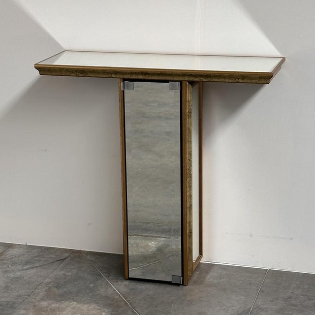 Vintage Deknudt Mirrored Console Table with Hidden Cabinet, Belgium, 1970s For Sale - Image 10 of 10