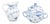 Late 20th Century Blue Fluted Half Lace Creamer and Sugar Bowl from Royal Copenhagen, Set of 2 For Sale