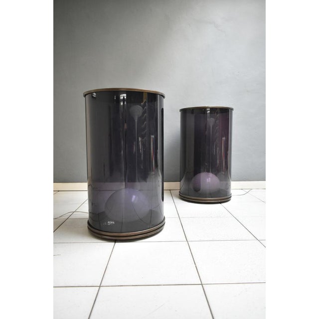 Mid-Century Modern Light Columns in Brass and Acrylic Glass, Set of 2 For Sale - Image 3 of 7