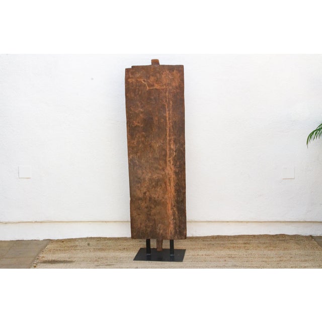 Wood Early 20th Century Carved & Painted Bwa Door For Sale - Image 7 of 8