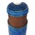 Danish Sculptural Stoneware Table Lamp in Terracotta and Cobalt Blue by Nils Kähler, 1950s For Sale - Image 6 of 14