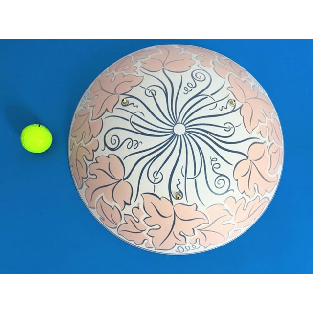 1940s Pink Oak Leaf Ceiling Light For Sale - Image 11 of 17