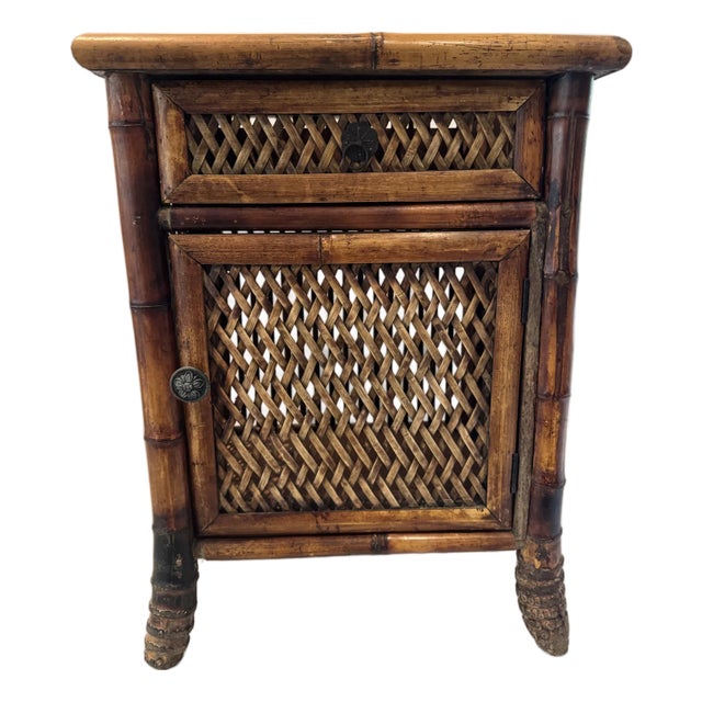 Vintage Diminutive Bamboo Chest For Sale
