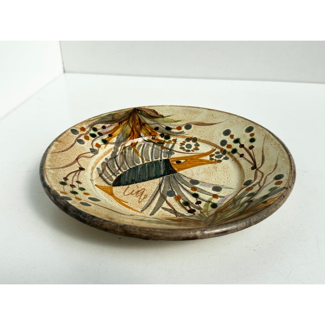 Hand-Painted Ceramic Art Plate by Luis Soares, Portugal, 1990s For Sale - Image 3 of 11