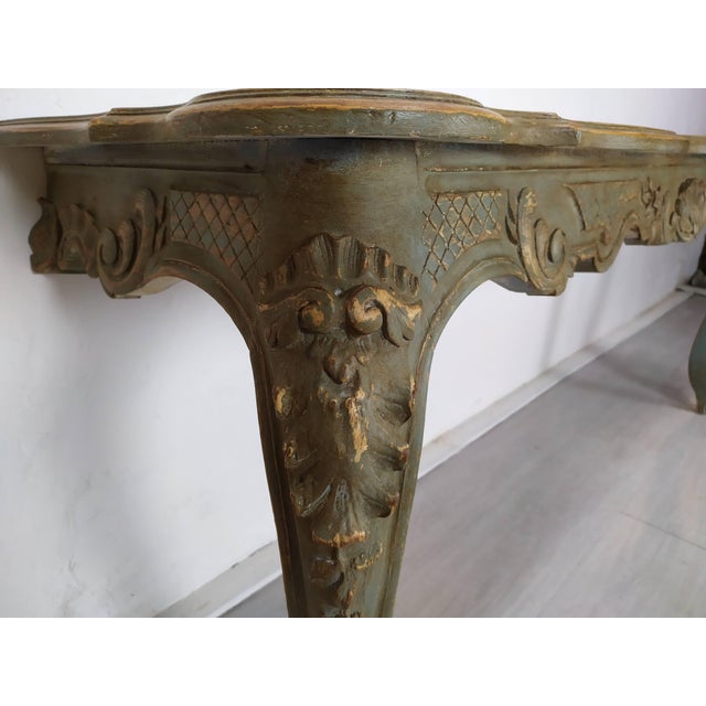 Louis XV Style Patinated Console Table, 1930s For Sale - Image 13 of 18