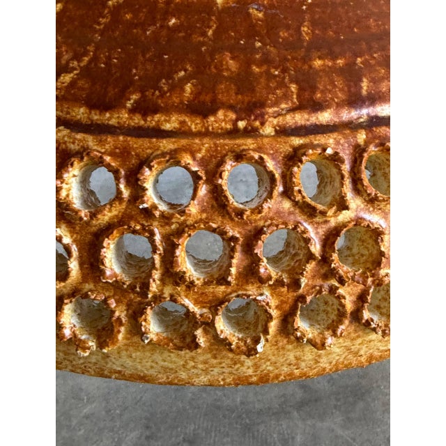 Mid 20th Century Mid-Century Modern Orange Ceramic Pendant Ceiling Lamp For Sale In Los Angeles - Image 6 of 10