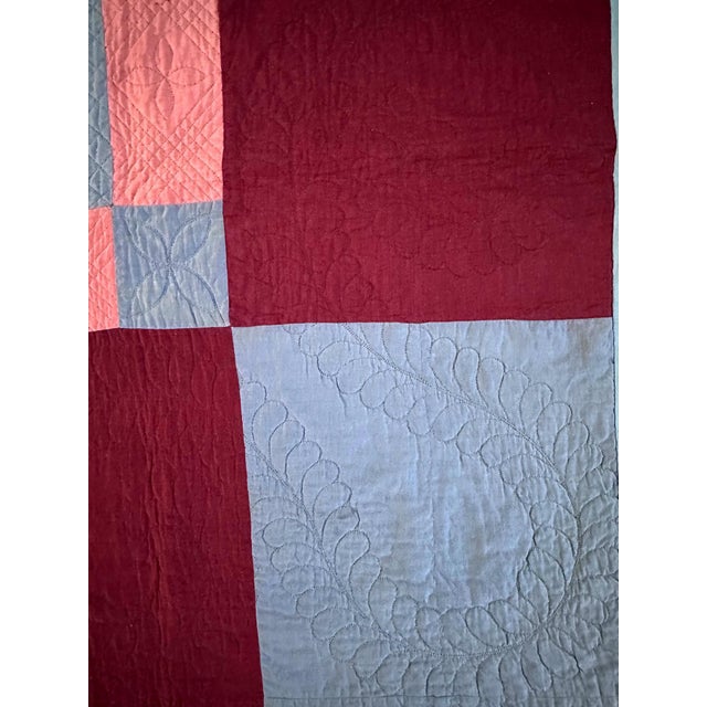 Antique Amish Bars Quilt from Pennsylvania For Sale - Image 11 of 11