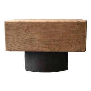 Mid 20th Century Small Old Japanese Low Table Made of Zelkova Wood/Modern Side Table For Sale