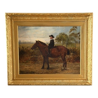 English School Horse & Rider Portrait - 19th Century For Sale