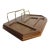 1970s Mid-Century Boho Chic Walnut & Brass Desk or Dresser Caddy Valet Tray. For Sale