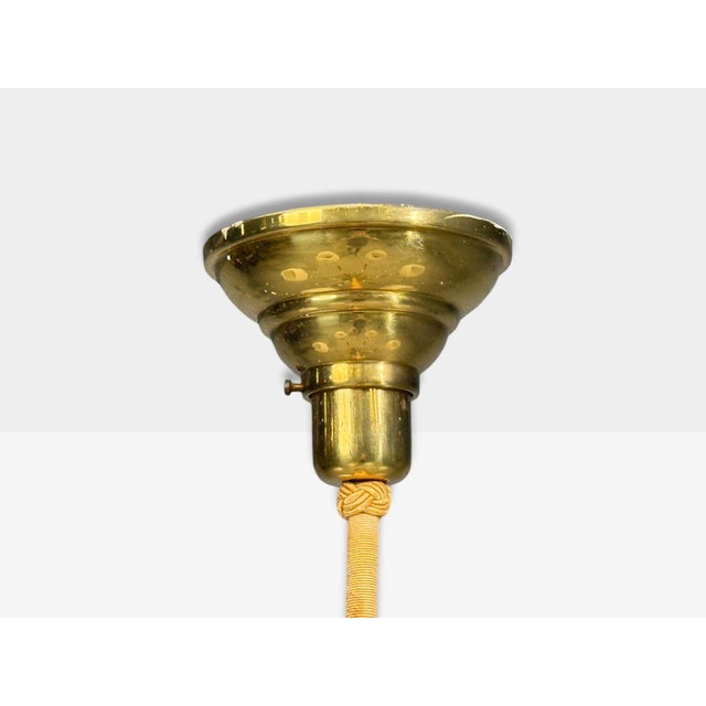 1960s Danish Modern, Chandelier, Brass, String, Glass For Sale - Image 12 of 13