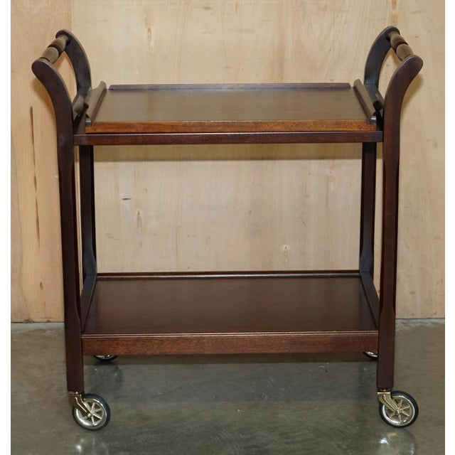 Mid-Century Modern Hardwood Trolley Table with Removable Tray, 1970s For Sale - Image 11 of 13