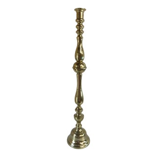Vintage Moroccan Style Brass Floor Candlestick For Sale