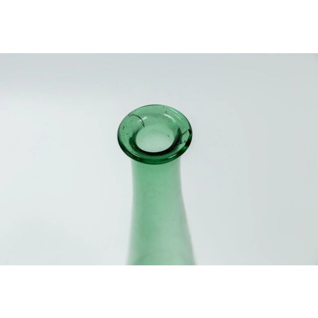 Empoli Mid-Century Green Glass Decanter, Empoli, Italy For Sale - Image 4 of 9