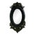 Vintage Hand-Carved Wooden Oval Mirror With Foliate Frame For Sale