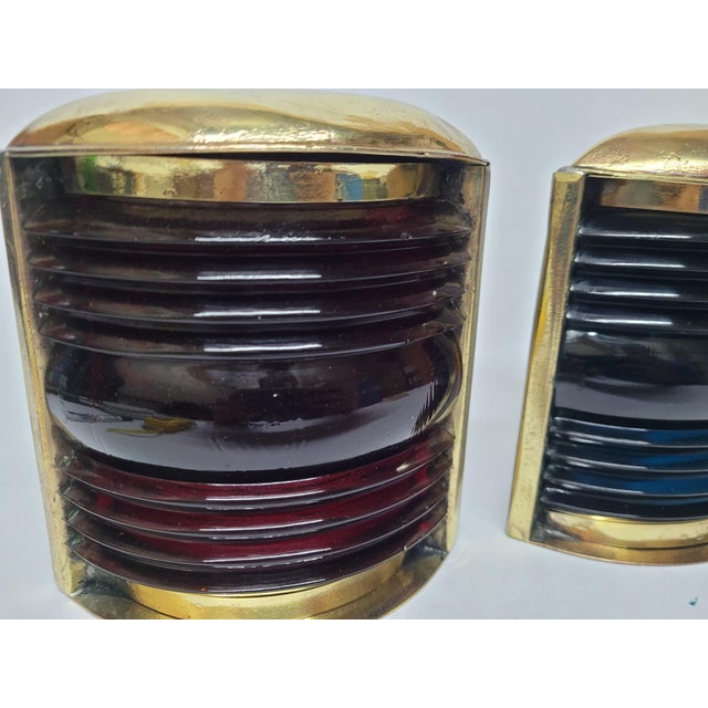 Classic Port and Starboard Motor Boat Lanterns For Sale - Image 10 of 10
