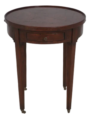 Guy Chaddock Attributed Cherry 2 Drawer Round Tabouret Side Table