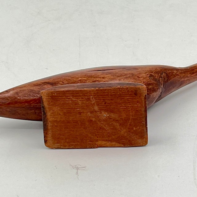 Mid 20th Century Modern Folk Art Carved Wood Nantucket Sandpiper Shorebird Figurine For Sale - Image 15 of 15