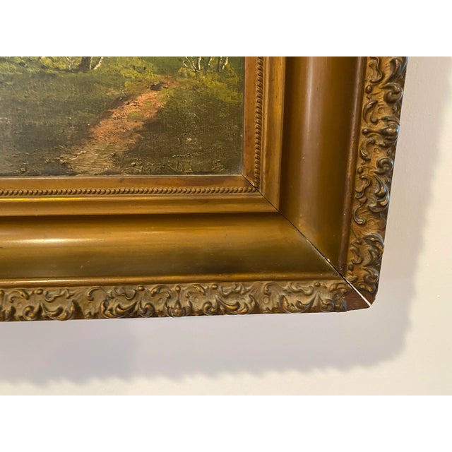 Antique Signed Oil on Canvas Painting For Sale - Image 11 of 13