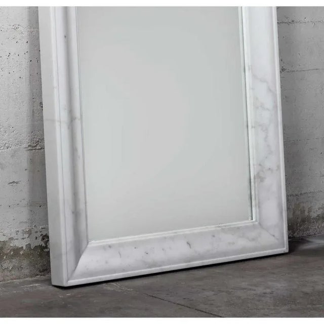 Glass Seven Years Square Wall Mirror with Marble Frame by Barberini & Gunnell For Sale - Image 7 of 9