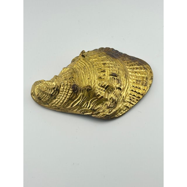 Coastal Vintage Brass Shell Trinket Dish For Sale - Image 3 of 6