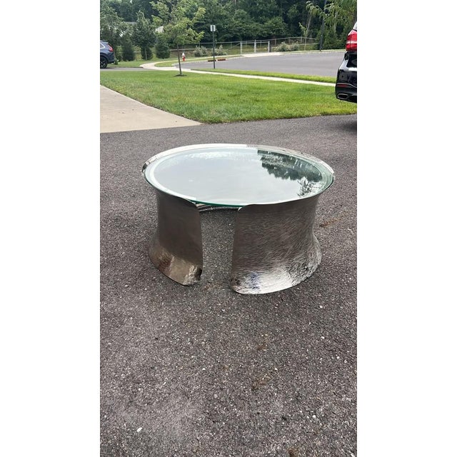 Global Views Nickel Cuff Coffee Table For Sale In Philadelphia - Image 6 of 8