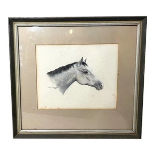 Vintage 1964 Original Lynn Klockner Acrylic Horse Realism Portrait Painting Art For Sale