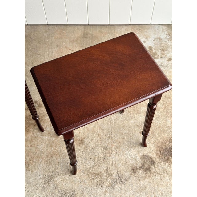 Pair of Vintage Mahogany Nesting Tables For Sale - Image 15 of 17
