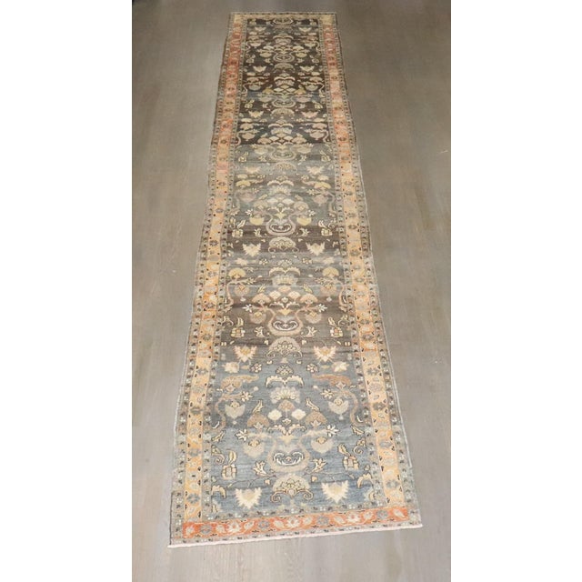 Brown Antique Malayer Runner - 2'10" x 16'5" For Sale - Image 8 of 9
