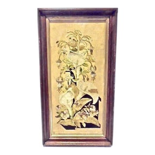Antique Framed Floral Needlepoint For Sale
