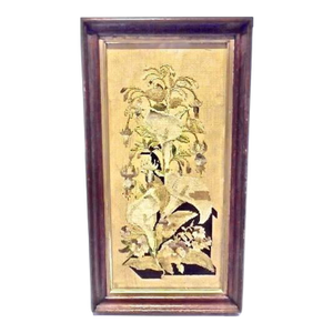 Antique Framed Floral Needlepoint