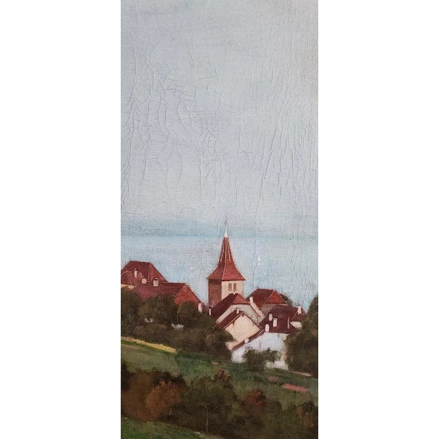 William Victor Aubert, Vue sur le lac dans les hauteurs de Vully, Oil on Canvas For Sale - Image 6 of 10