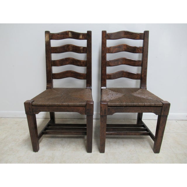 Custom British Colonial Rush Seat Dining Room Chairs A Pair