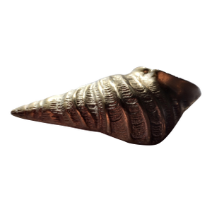Vintage Brass Cone Sea Shell Wall Hanging