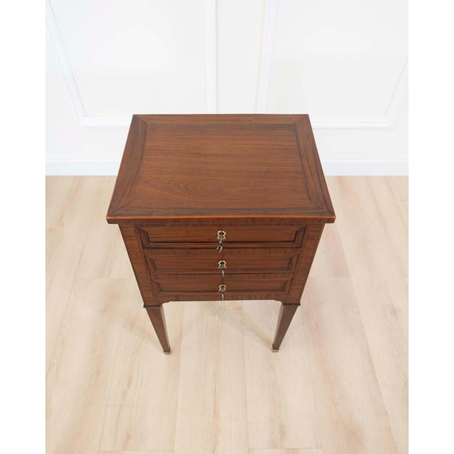 French 19th Century Louis XVI Style Side Table with Fitted Mirror For Sale - Image 12 of 12