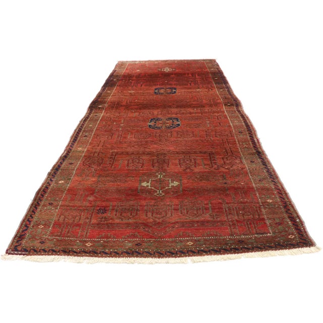Mid-Century Modern Vintage Persian Baluch Hallway Runner - 03'10 X 08'09 For Sale - Image 3 of 9