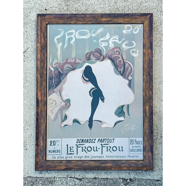 Vintage French Can Can Poster For Sale In West Palm - Image 6 of 12