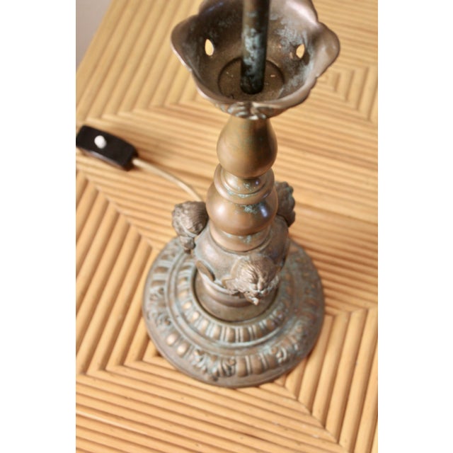 Contemporary Art Deco Neoclassical Bronze Table Lamp, France, Early 20th Century For Sale - Image 3 of 11