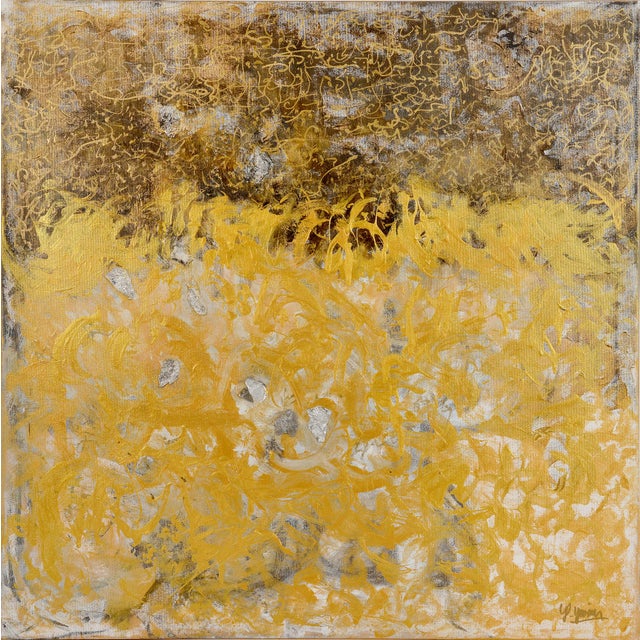 1990s Golden Tapestry by Artist Yasmen For Sale