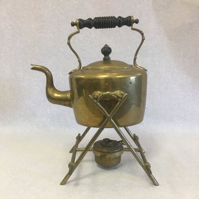 Vintage Brass Tea Pot on Stand Chairish