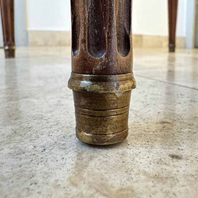 Antique Louis XVI Wooden Game Table with Brass and Marble Top, 1890s For Sale - Image 18 of 18