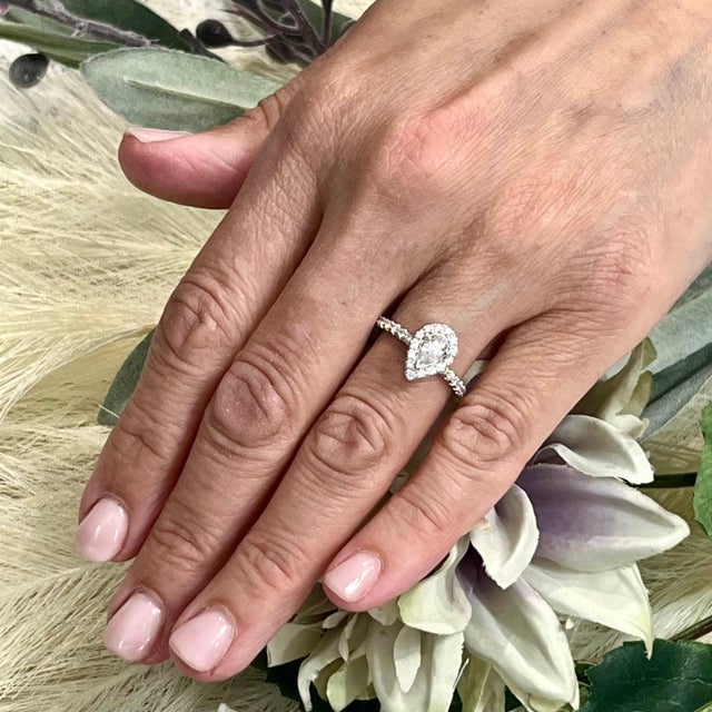 Diamond Engagement Ring 14k White Gold 0.90 TCW Certified For Sale In New York - Image 6 of 11
